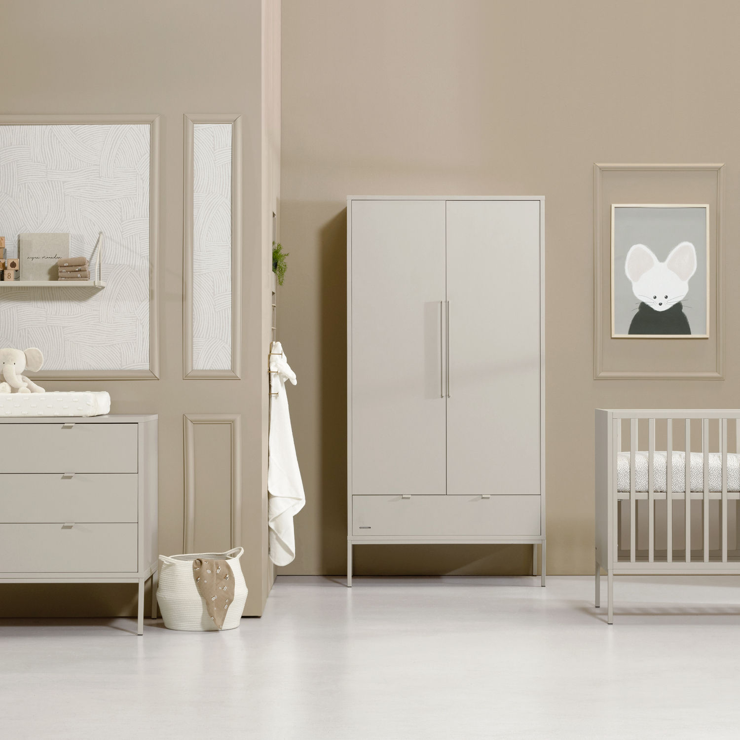 Kidsmill Amy Babykamer Oatmeal | Commode Smal + Kast