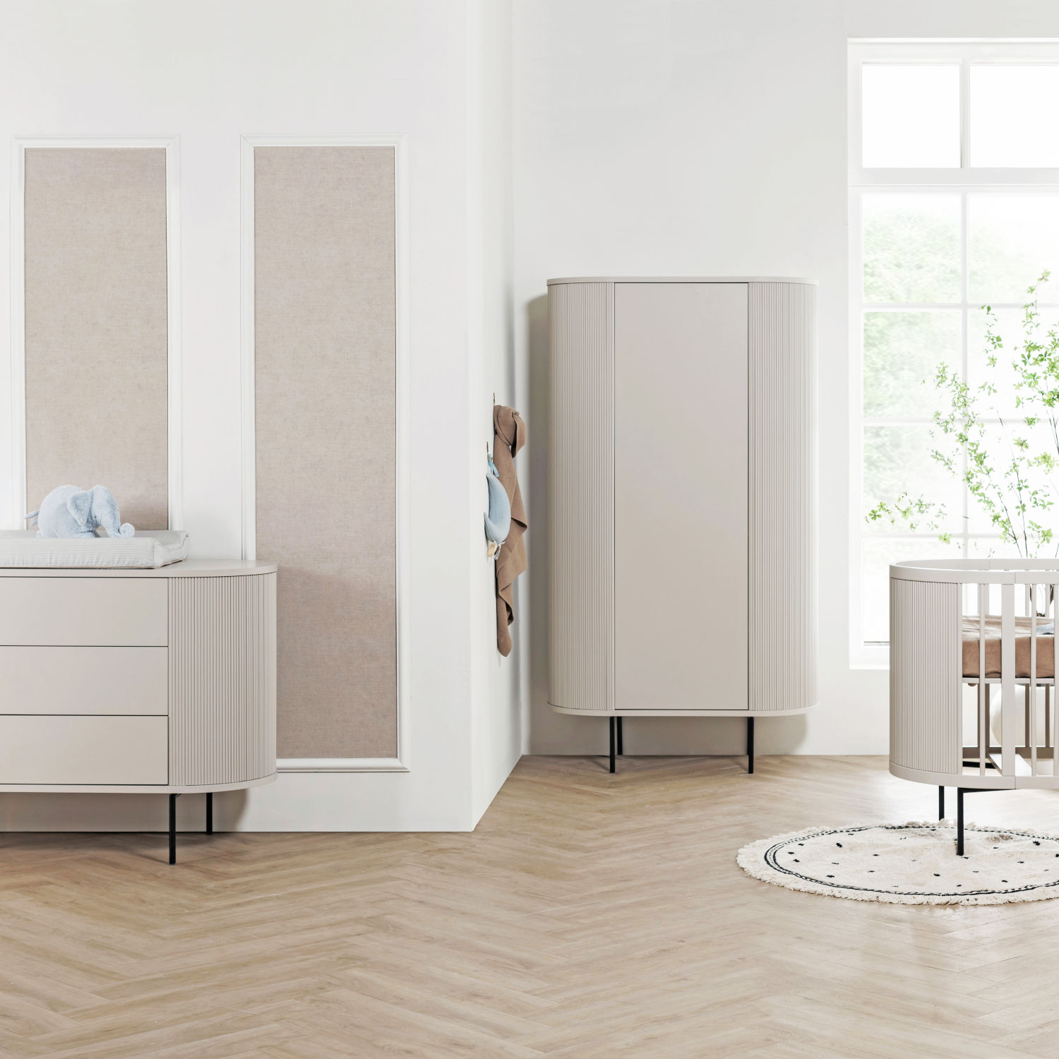 Kidsmill Sense Babykamer Oatmeal | Commode + Kast