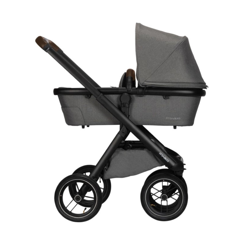 Dubatti One E5 Kinderwagen 2-in-1 - Black / Dark Brown - Grey