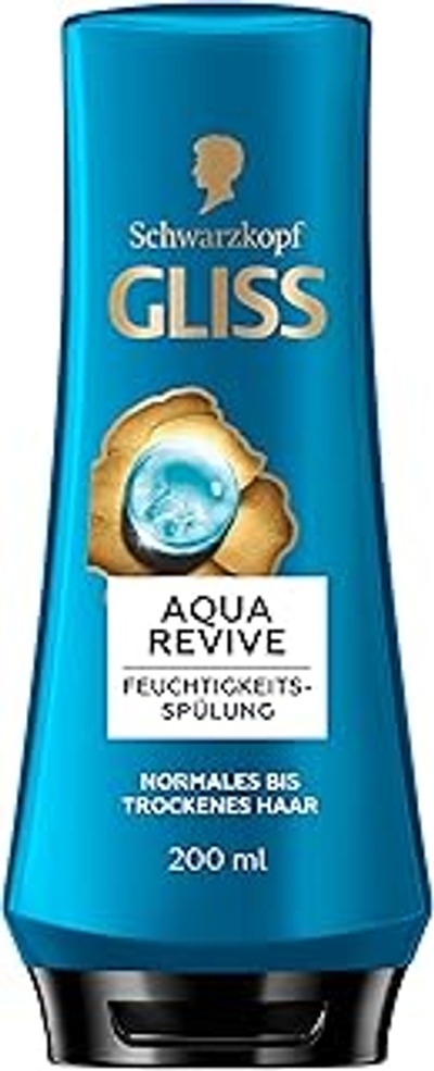 Gliss Aqua Revive spoeling 200 ml, haarconditioner met hyaluroncomplex en zeewier voor normaal tot droog haar geeft een extra portie vocht en gezonde glans