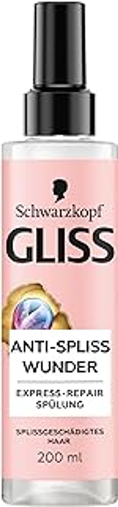 Gliss Splijtstof tegen splijten wonder 200 ml, haarconditioner herstelt beschadigde haarvezels, voor langdurige gespleten haarpunten, met hittebescherming tot 230 °C