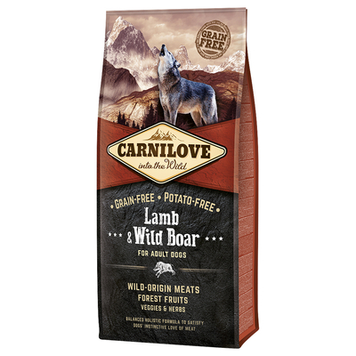 2x12kg Adult Lamb Wild Boar Carnilove Hondenvoer - hondenbrokken