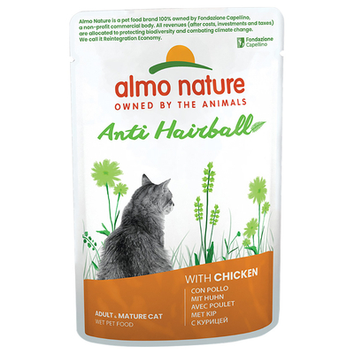 24x70g Anti Hairball Kip Almo Nature Holistic Kattenvoer Nat - natvoer katten