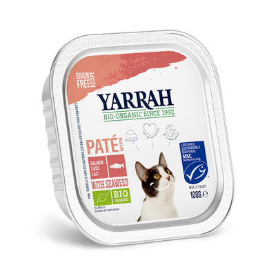 48x100g Paté Zalm met Bio-Zeewier Yarrah Bio Kattenvoer nat - natvoer katten