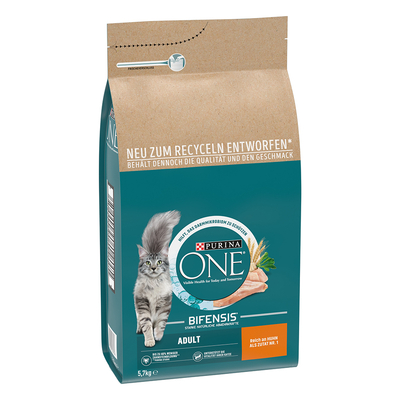 Purina ONE Adult Kip & Volkoren Granen Kattenvoer - 5.7 kg - kattenbrokken
