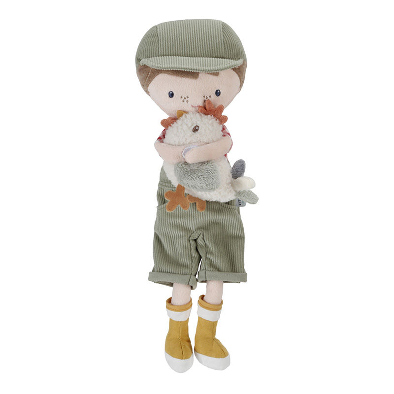 Little Dutch Knuffelpop Boer Jim met kip knuffel 35 cm