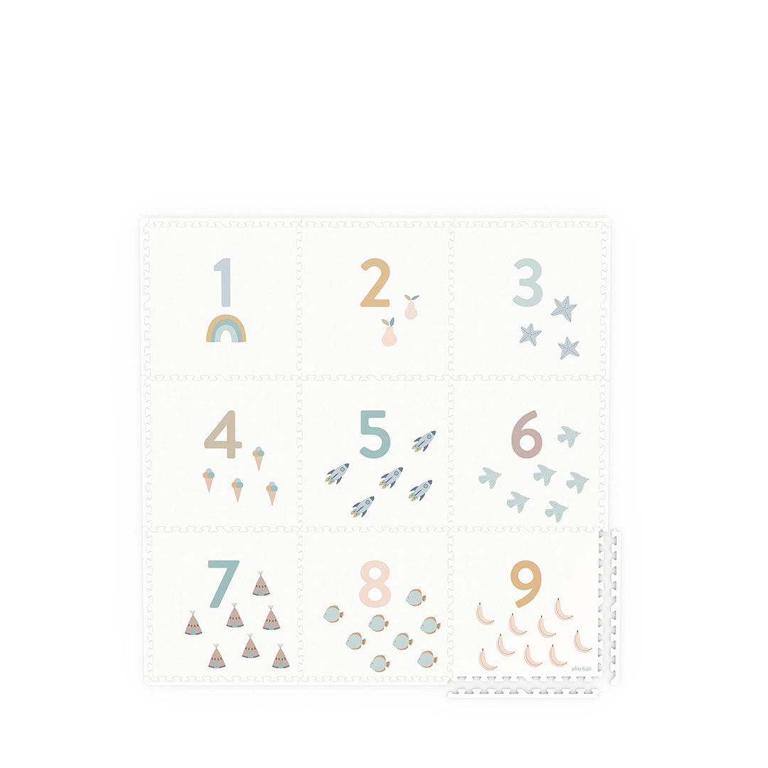 Play&Go EEVAA 2-in-1 omkeerbare puzzel speelmat en opbergdoos Numbers/Dots (180x180cm - 9 tegels)