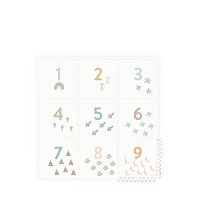 Play&Go EEVAA 2-in-1 omkeerbare puzzel speelmat en opbergdoos Numbers/Dots (180x180cm - 9 tegels)