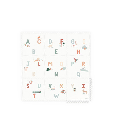 Play&Go EEVAA 2-in-1 omkeerbare puzzel speelmat en opbergdoos Alphabet/Terrazzo (180x180cm - 9 tegels)