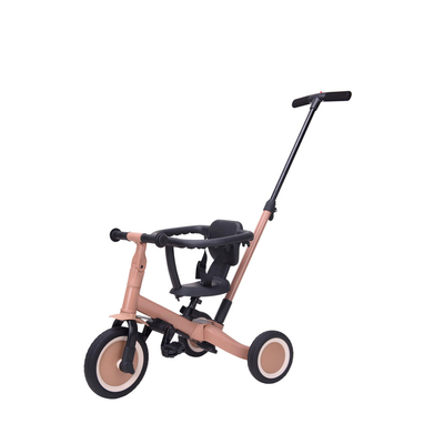Topmark - Lio - 4 in 1 Driewieler Met Duwstang - Macchiato