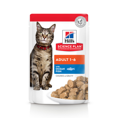 Hill's Science Plan - Feline Adult - Maaltijdzakjes - Zeevis - 12x85gr - natvoer katten
