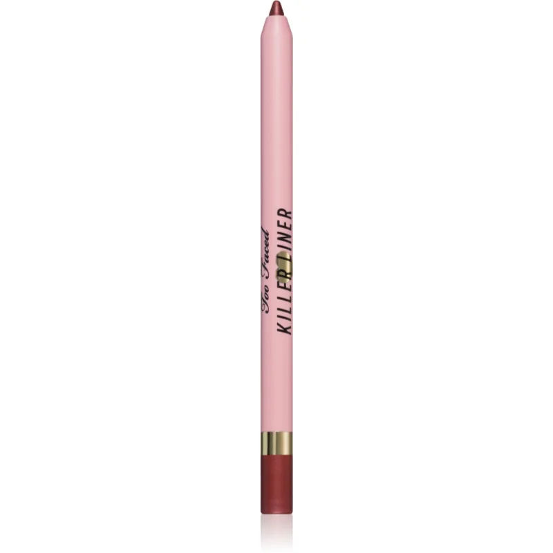 Too Faced Killer Liner 36 Hour Waterproof Gel Eyeliner Pencil Waterproef Gel Potlood voor Eyeliner voor Langdurige Effect Tint Metallic Burgundy 1,2 g