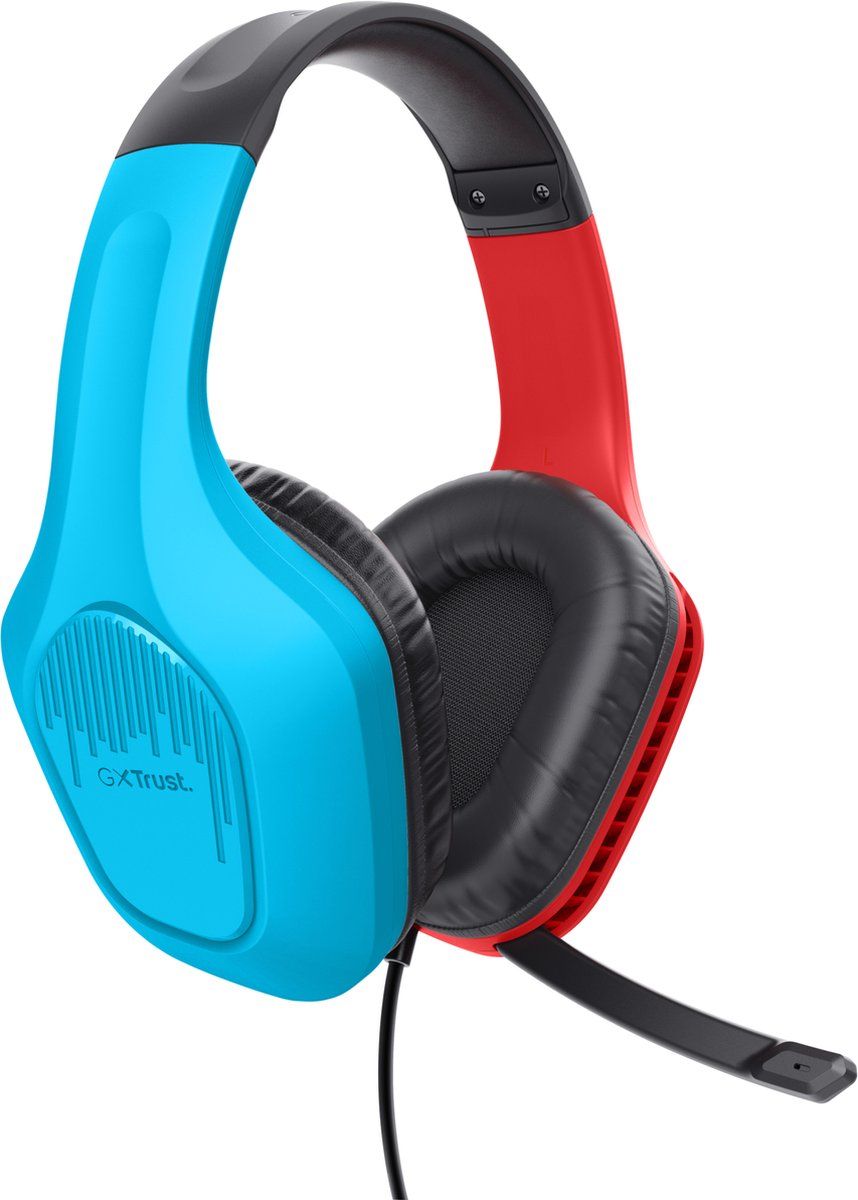 Trust GXT 416S Zirox - Bedrade Gaming Headset - voor Nintendo Switch - 3.5mm - Stereo - Rood/Blauw