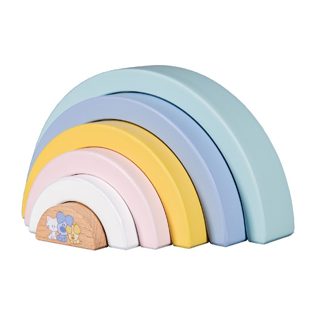 Woezel en Pip Baby Regenboog - Constructiespeelgoed - 6-delig - Hout -  Vanaf 1 jaar