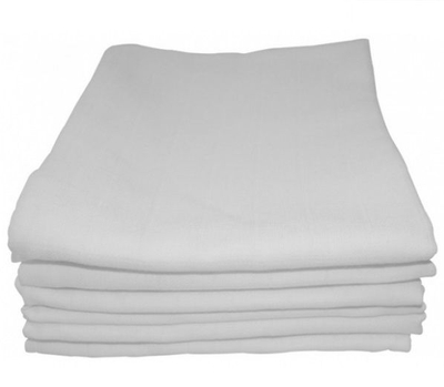 Briljant Baby Luier Hydrofiel - Hydrofiele Doeken - Multidoek - Wit - 70 x 70 cm - 6 Stuks