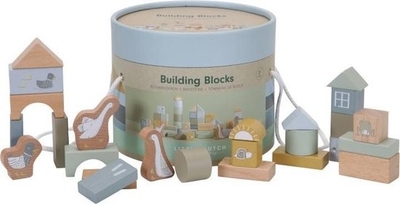 Little Dutch Little Goose Houten Blokken In Ton Blue