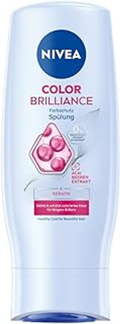 NIVEA Color Brilliance Kleurbeschermende spoeling, hydraterende haarconditioner met keratine en acai bessenextract, conditioner voor langere kleurbescherming 200 ml