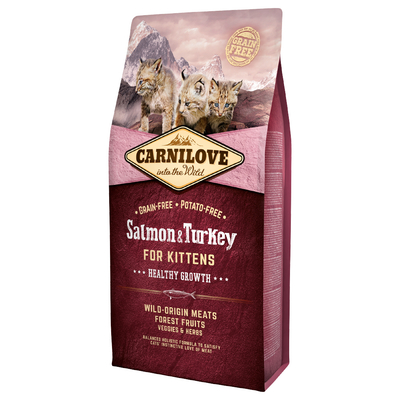 Carnilove Salmon & Turkey for Kittens Healthy Growth Kattenvoer - 2 x 6 kg - kattenbrokken