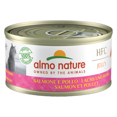 Almo Nature HFC Natural 6 x 70 g - Zalm met kip in gelei - natvoer katten