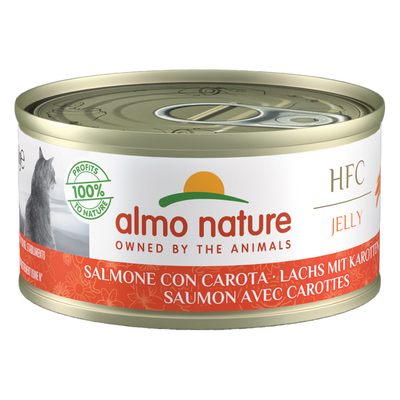 Almo Nature HFC Natural 6 x 70 g - Zalm met wortels in gelei - natvoer katten