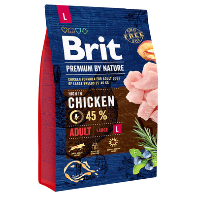 3kg Brit Premium by Nature Adult L droogvoer voor honden - hondenbrokken