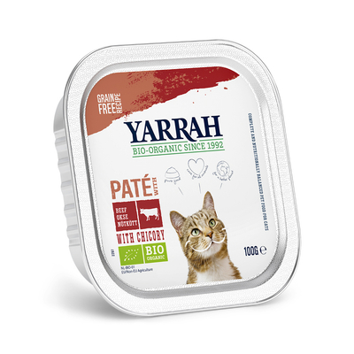 48x100g Paté Bio-Rund met Bio-Chicorei Yarrah Bio Kattenvoer nat - natvoer katten