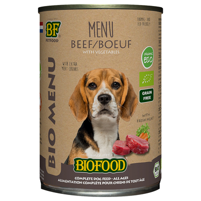 BF Petfood Organic Rund Menu - 12 x 400 g - natvoer honden