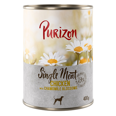 Purizon Single Meat 12 x 400 g - Kip met kamillebloesem - natvoer honden