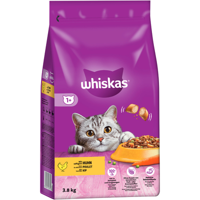 3.8kg 1+ Kip Whiskas Kattenvoer - kattenbrokken