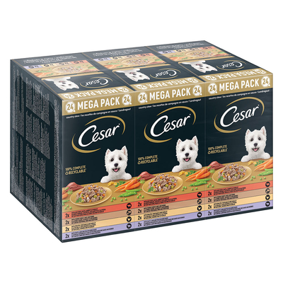 Cesar Tray Offer: 42 + 6  Gratis - Land ragout (48 x 150 g) - natvoer honden