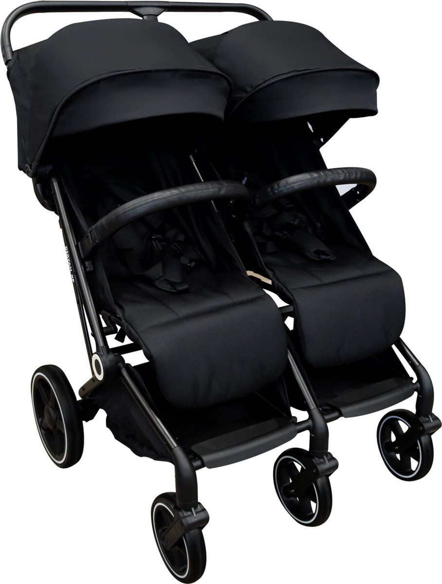 Deryan Luxe XP Twin Buggy XL - Dubbele buggy - Duobuggy - Compact lichtgewicht - Zwart