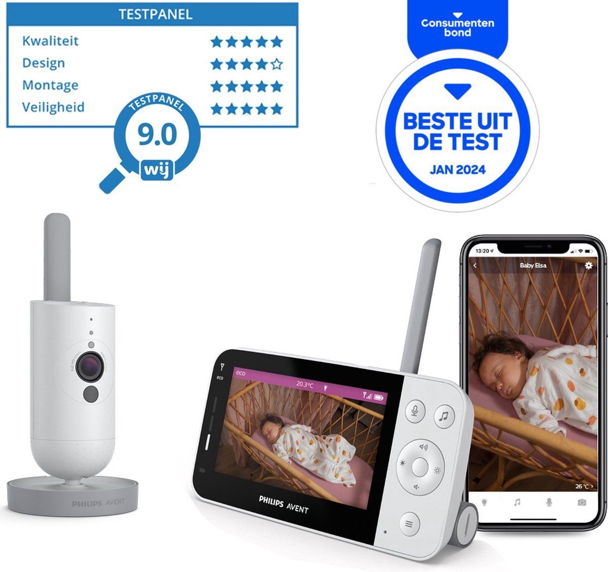 Philips Avent Connected SCD923/26 Beeldbabyfoon - Babyfoon met camera en app