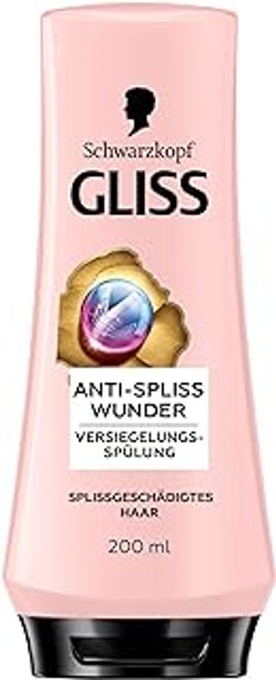 Gliss Spoeling, anti-splijtstofwonder, 200 ml, haarconditioner herstelt beschadigde haarvezels, voor langdurige gespleten haarpunten en 88% minder gespleten haarpunten