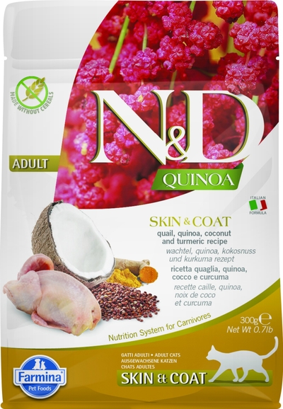 Farmina N&D Quinoa - Adult kat - Skin & coat kwartel - 300gr kattenbrokken