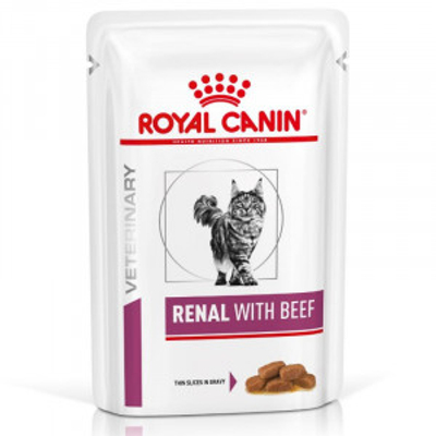Royal Canin Veterinary Renal met rund natvoer kat 4 dozen (48 x 85 g) - - natvoer katten