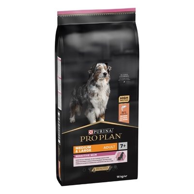 Purina Pro Plan Medium & Large Adult 7+ Sensitive Skin zalm 14 kilo - hondenbrokken