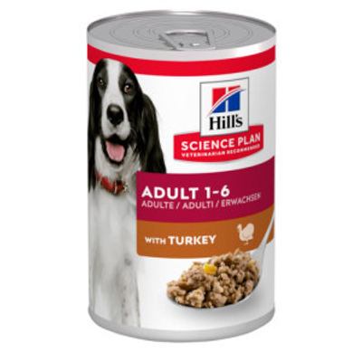 Hill's Adult met kalkoen nat hondenvoer (blik 370 g) 2 trays (24 x 370 g) - natvoer honden