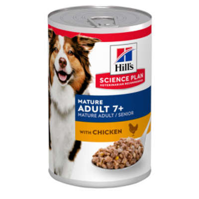 Hill's Mature Adult 7+ met kip nat hondenvoer (blik 370 g) 3 trays (36 x 370 g) - natvoer honden