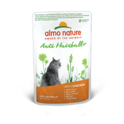 Almo Nature Anti Hairball met kip natvoer kat (70 g) 60 x 70 g- natvoer katten