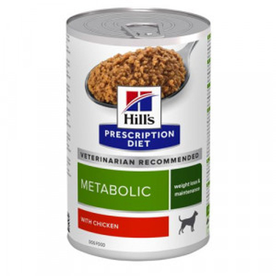 Hill's Prescription Diet Metabolic Weight Management nat hondenvoer met kip blik 4 trays (48 x 370 g) - natvoer honden