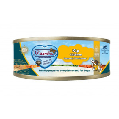 Renske Graanvrij Vers Bereid kip natvoer hond (blik 95 g) 1 tray (24 x 95 g) - natvoer honden - hondenbrokken - natvoer honden