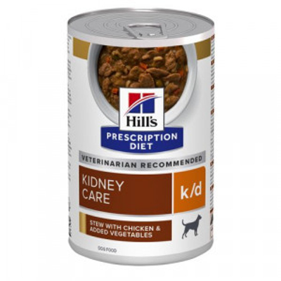 Hill's Prescription Diet K/D Kidney Care stoofpotje voor hond met kip & groenten blik 2 trays (24 x 354 g) - natvoer honden - hondenbrokken - natvoer honden