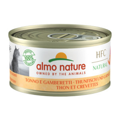 Almo Nature HFC Natural tonijn met garnalen natvoer kat (70 g) 12 x 70 g- natvoer katten