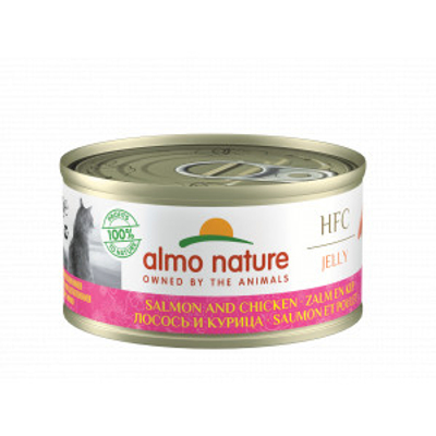 Almo Nature HFC Jelly zalm en kip natvoer kat (70 g) 18 x 70 g- natvoer katten