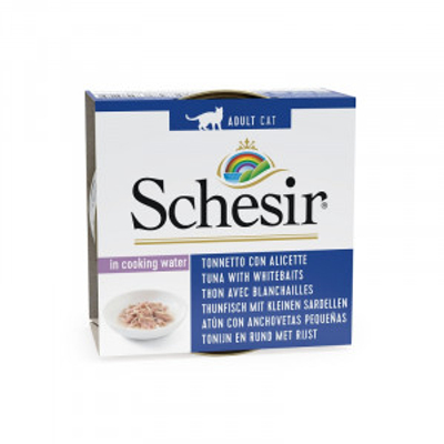 Schesir Tonijn en kleine Ansjovissen natural style 1 tray (14 x 85 g)- natvoer katten