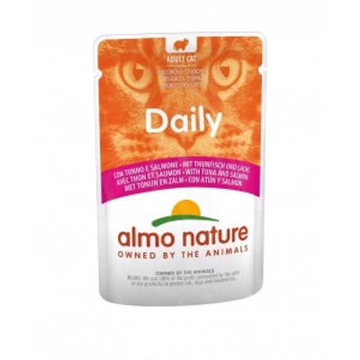 Almo Nature Daily met tonijn en zalm natvoer kat (70 g) 60 x 70 g- natvoer katten