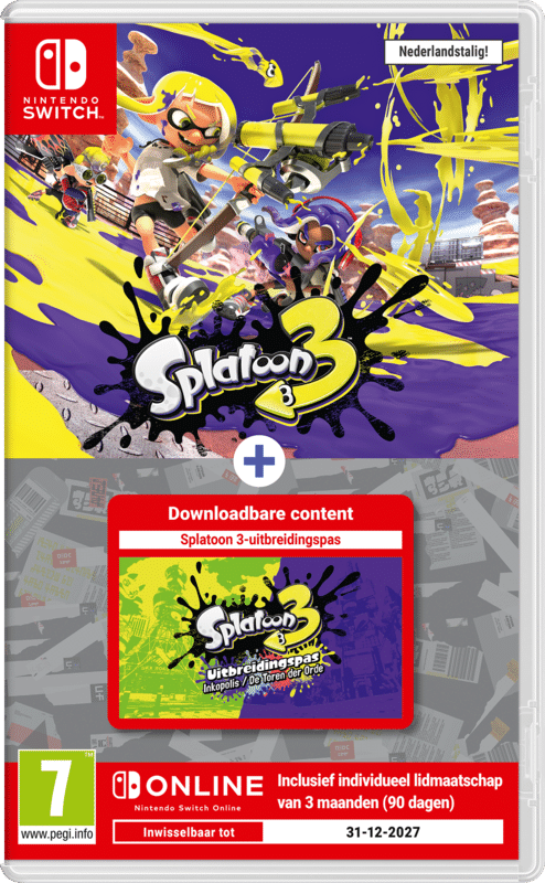 Nintendo Splatoon 3 Bundel Inkopolis / De Toren der Orde DLC Uitbreidingspas en Switch Online 3 maanden (Nintendo Switch)