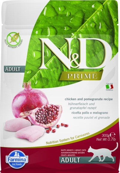 Farmina N&D Kat Prime Kip & Granaatappel Adult 300 gram kattenbrokken
