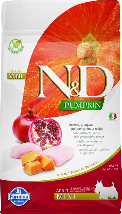 N&D Pumpkin hondenvoeding Kip small breed 800 gr. hondenbrokken