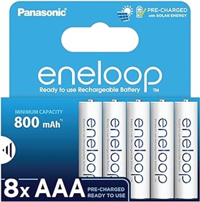 Panasonic eneloop, AAA/Micro oplaadbare batterijen, Ready-to-Use - 8 stuks